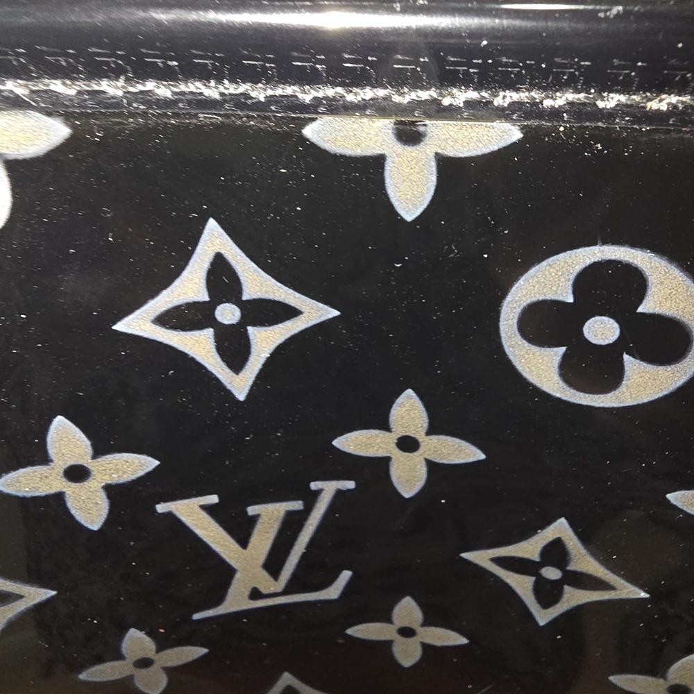 Designer Black and Tan Monogram Tote - Picture 11 of 11